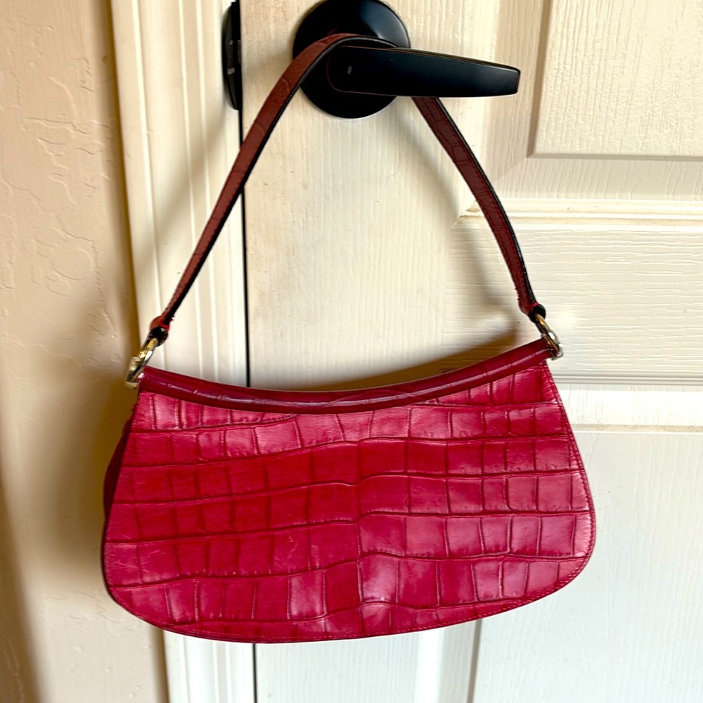 Escada clutch. Crocodile look leather